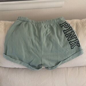 PINK Victoria's Secret Sage Green Rolled-Hem shorts